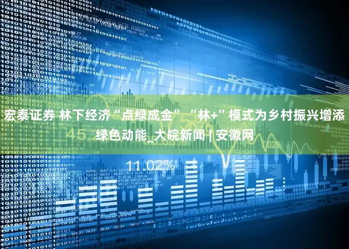 宏泰证券 林下经济“点绿成金” “林+”模式为乡村振兴增添绿色动能_大皖新闻 | 安徽网